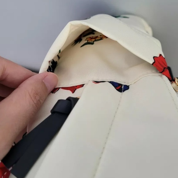 Tory Burch ella printed backpack navy floral red - Picture 4 of 5